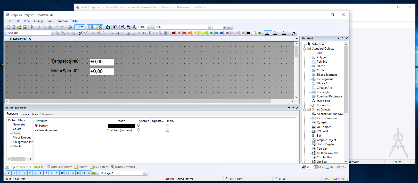 WinCC Graphic Designer — SCADA page layout