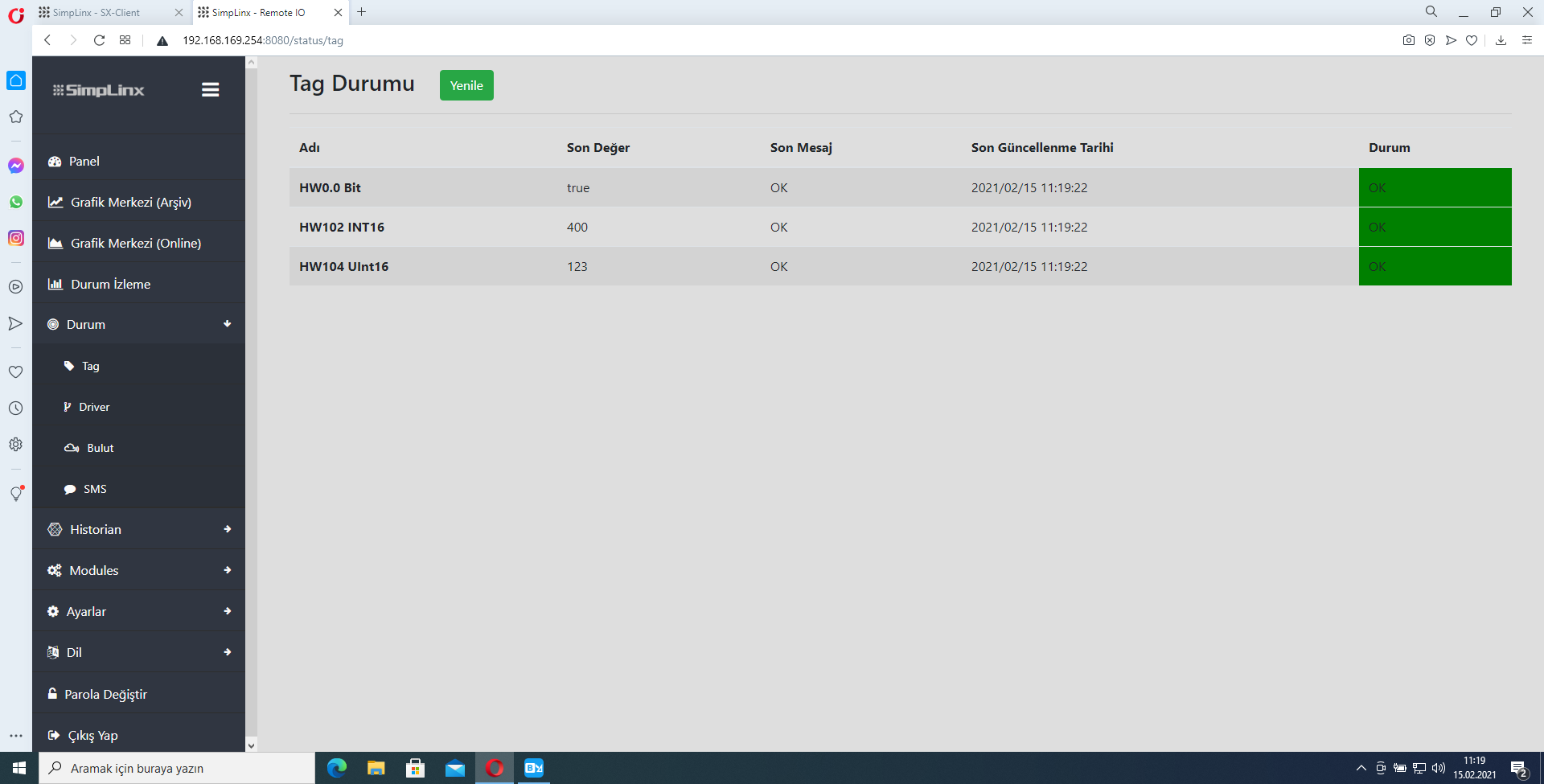 Remote IO — Tag status with live LS Electric values