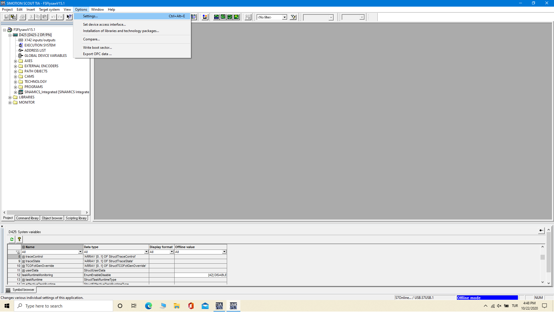 SIMOTION and SMX-RNS02 connection settings step 1