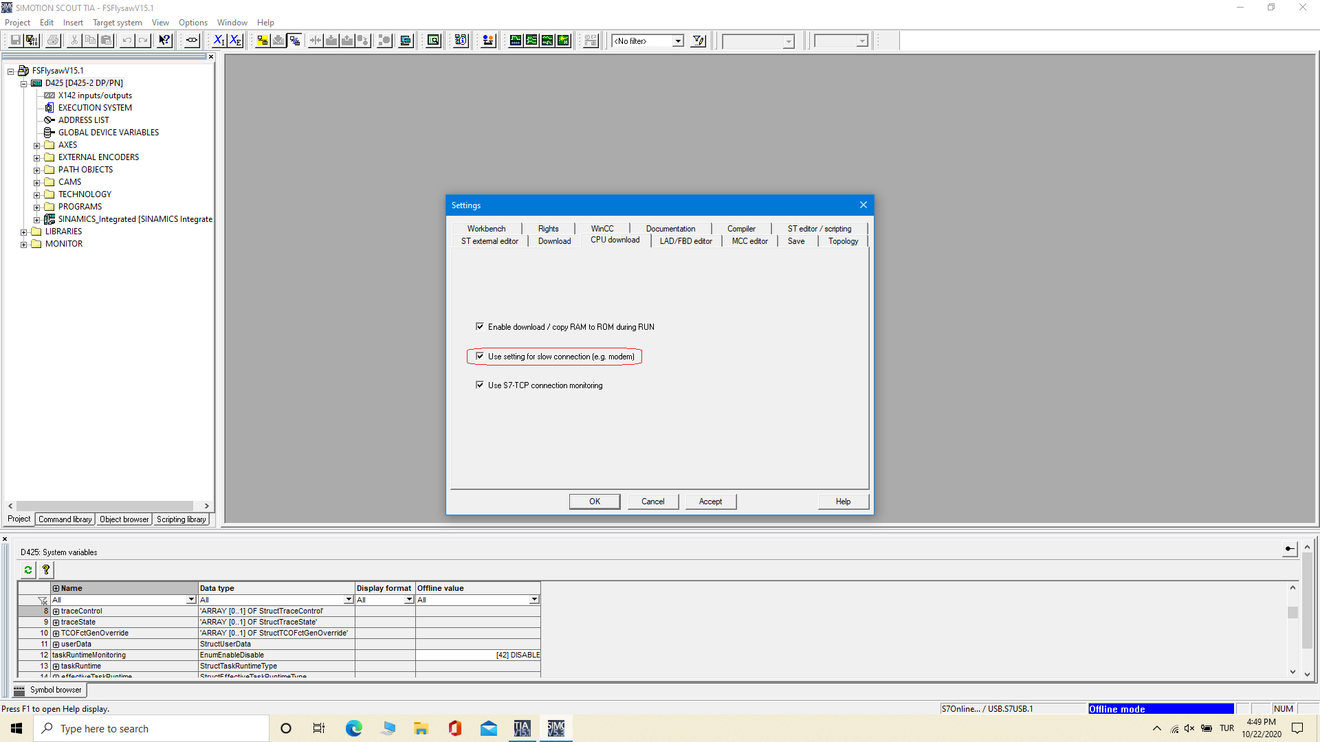 SIMOTION and SMX-RNS02 connection settings step 2