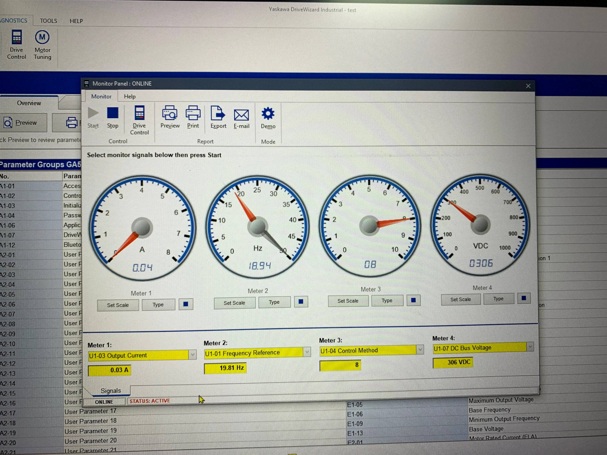 DriveWizard Industrial — Monitor & Trace function