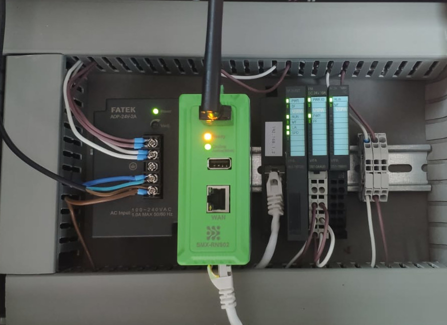 System overview: SMX-RNS20 reading data from Yaskawa IO modules