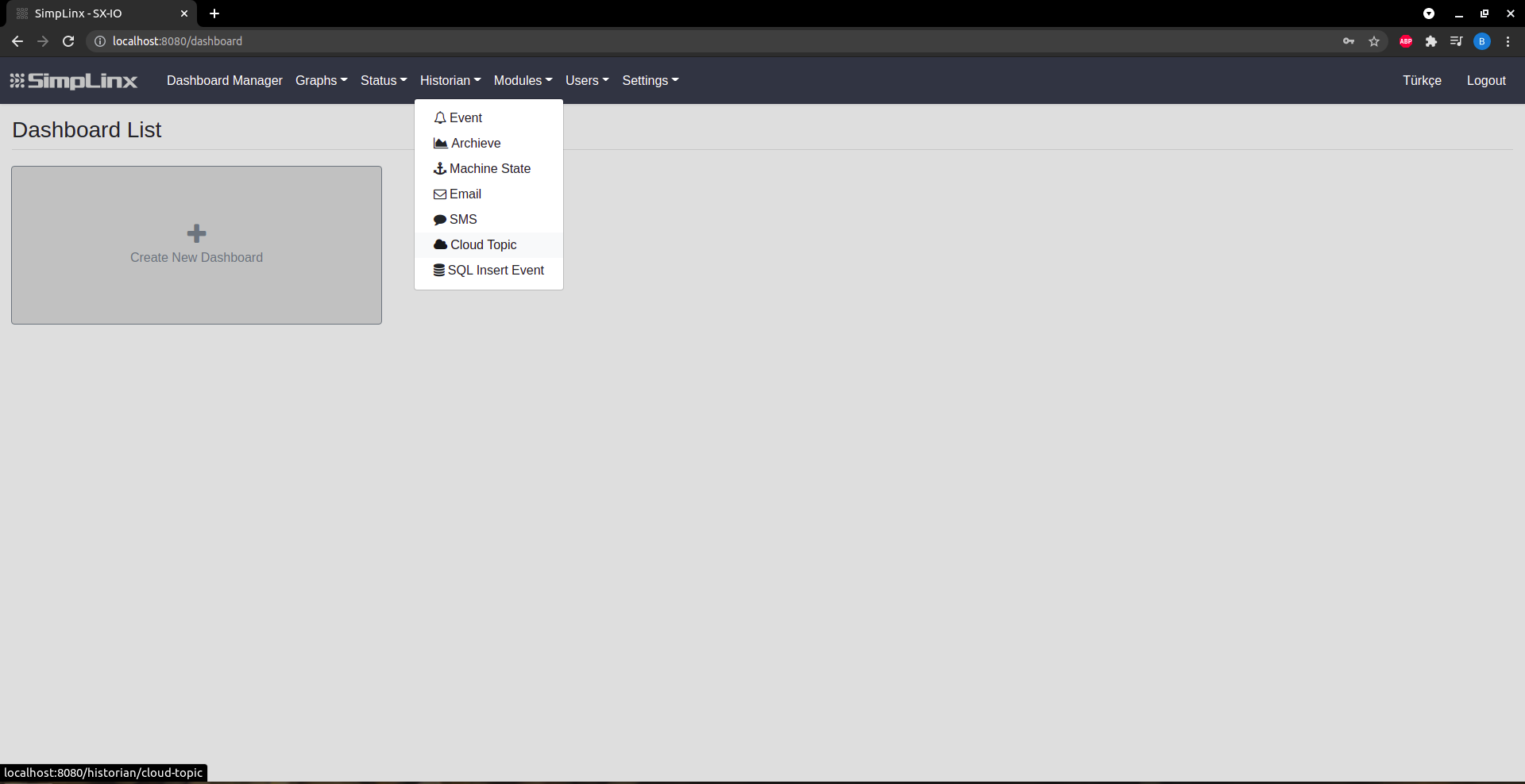 SX-IO Historian — Cloud topic records