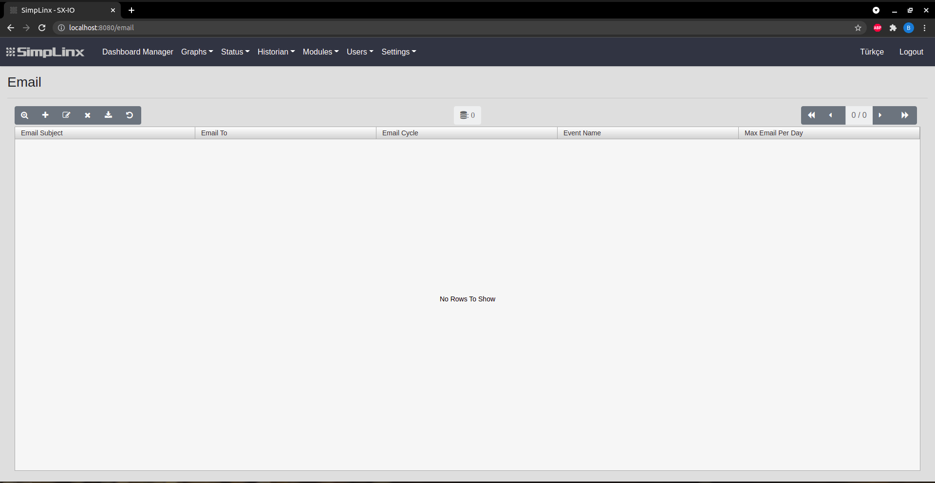 SX-IO — Add new email configuration