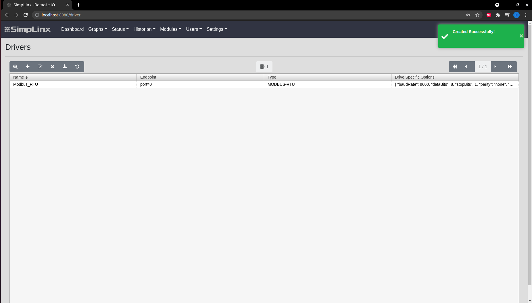 SX-IO — saving Modbus RTU driver
