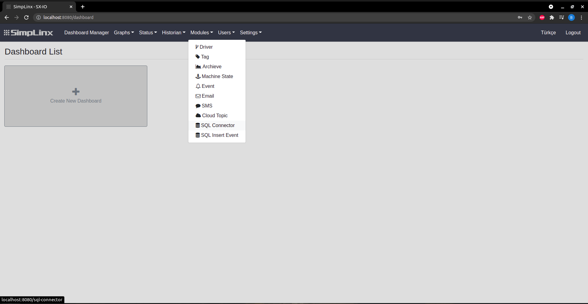 SX-IO — Modules → SQL Connector