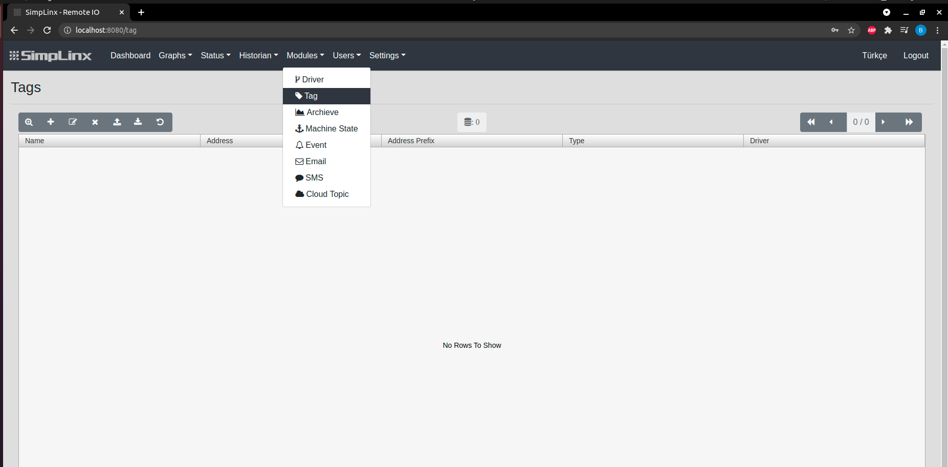 SX-IO Tag page