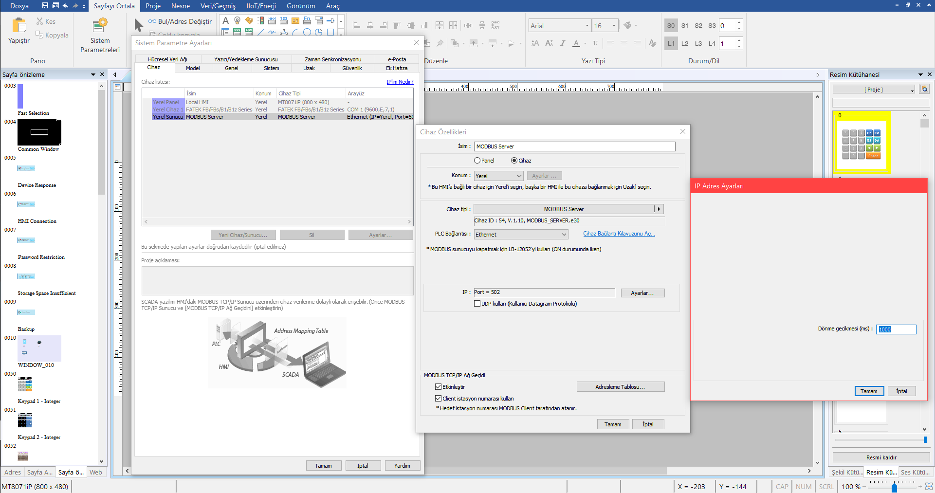 SX-IO — Weintek Modbus TCP connection overview