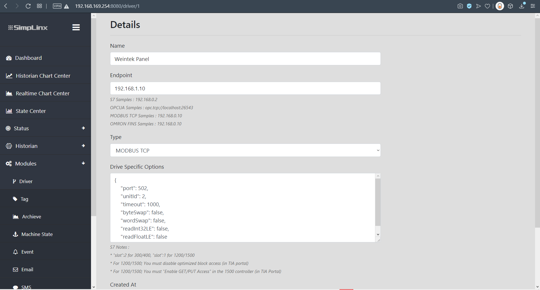 SX-IO — Add new Modbus TCP driver for Weintek