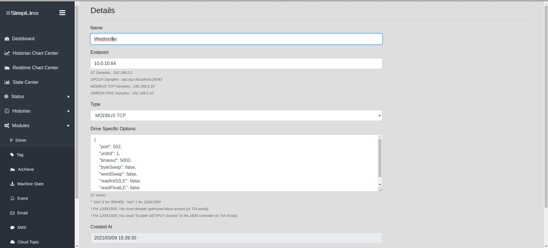 Remote IO app — Add Driver for Weidmüller Modbus TCP